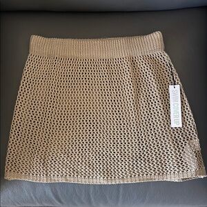 Forever 21 Tan Ribbed A-Line Mini Skirt